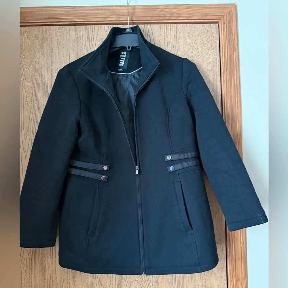 🔥DE.T.A.I.L.S, Details Elegant Black Women's Pea Coat